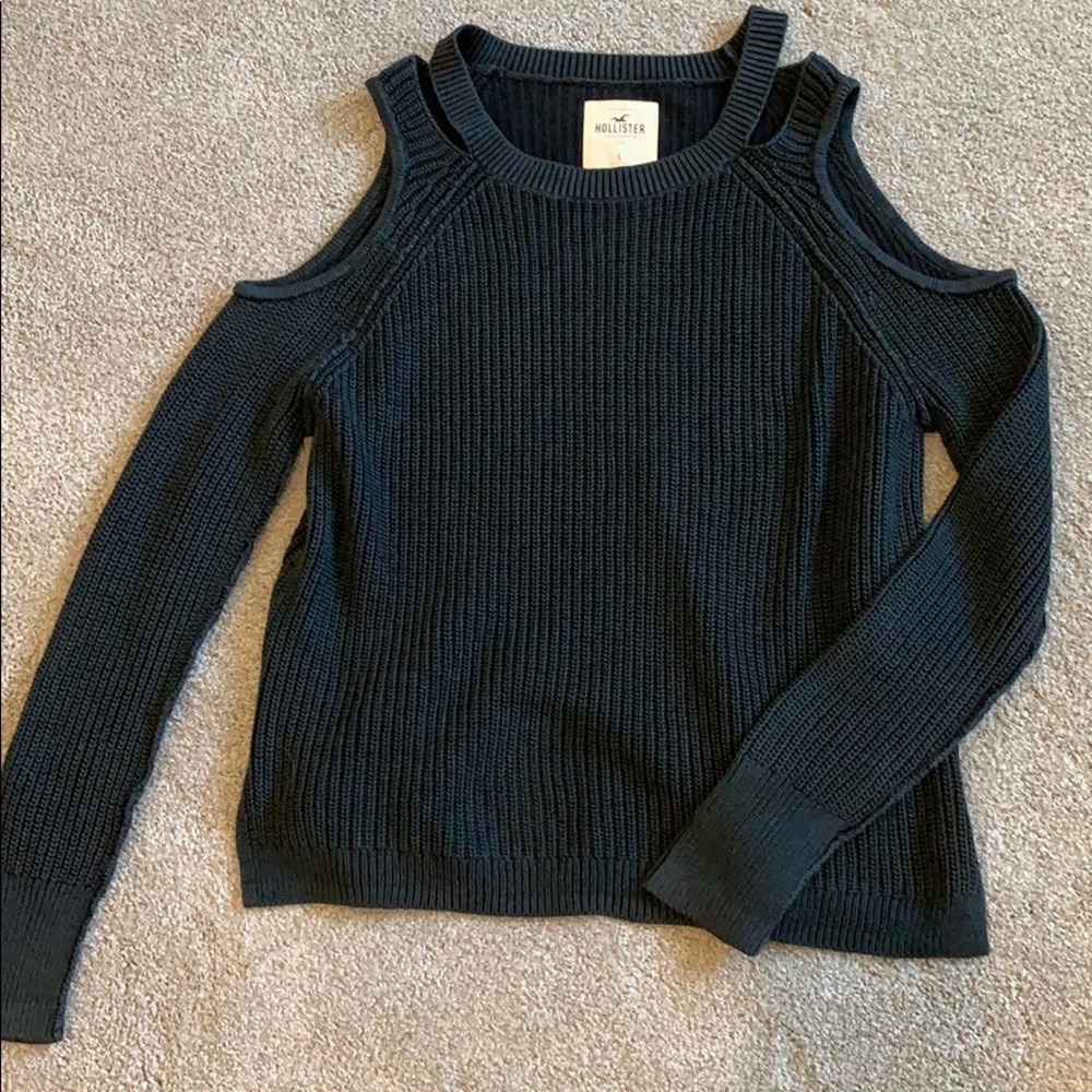 Hollister black open shoulder sweater